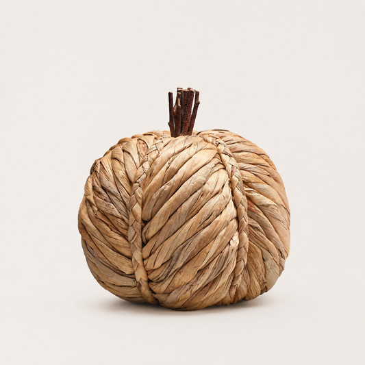 Large Plait Straw Pumpkin