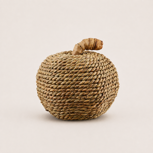 Natural Straw & Rope Pumpkin