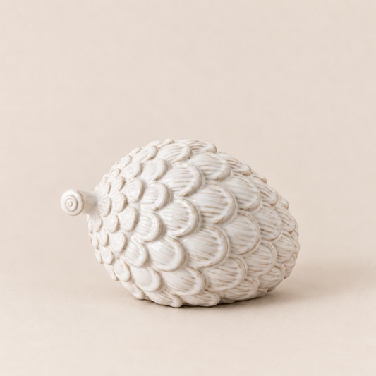 Cream Ceramic Acorn Decoration