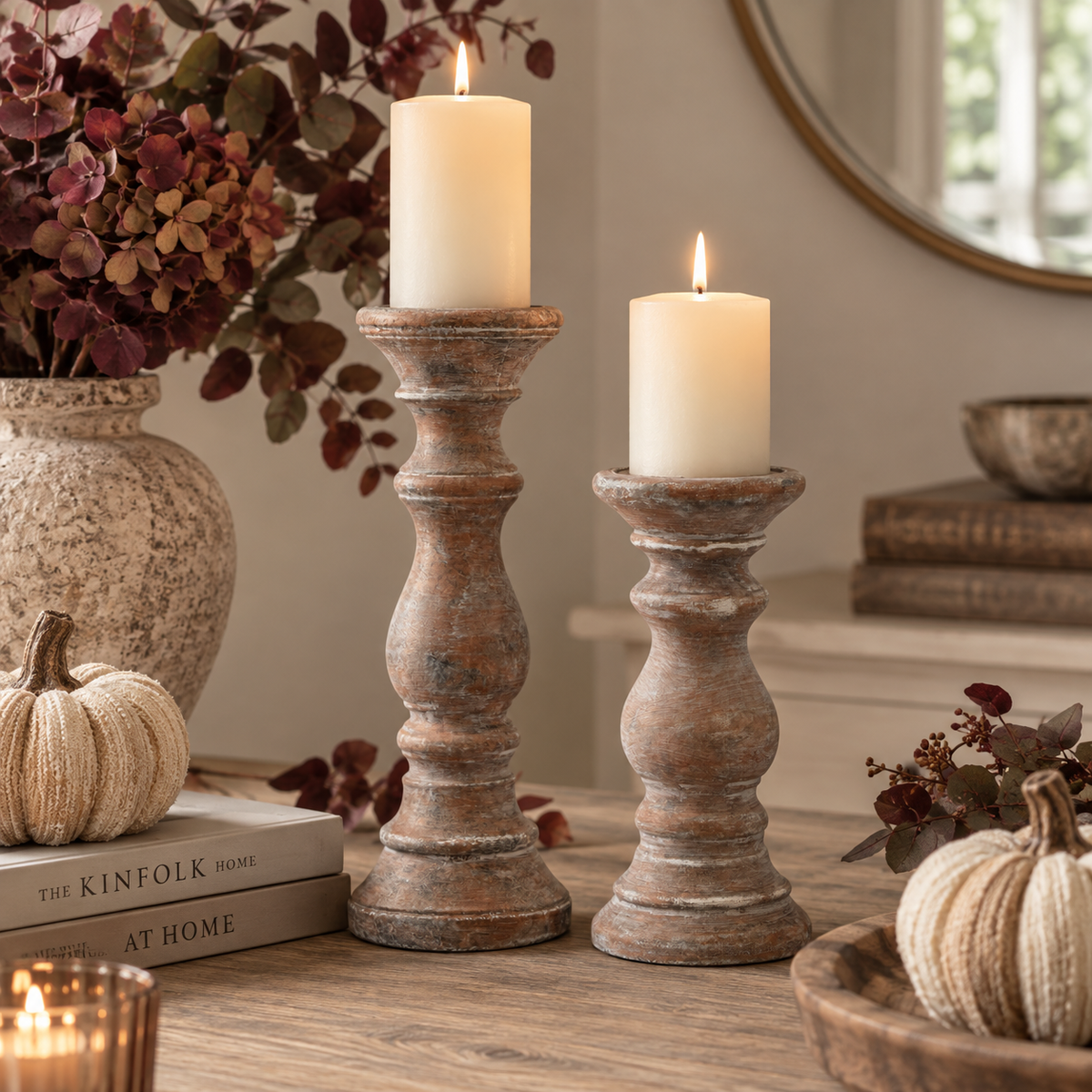 Brown Column Candle Holder – Small