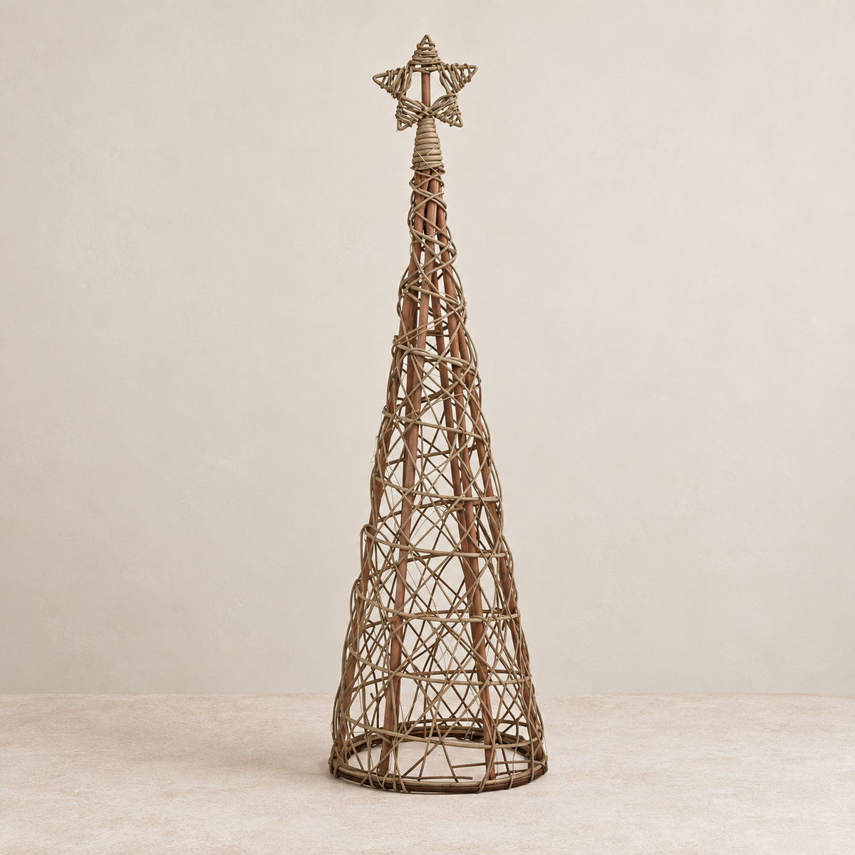 Natural LED Wicker Christmas Tree - Small