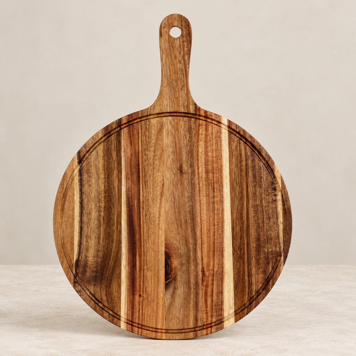 Round Acacia Wood Serving Board