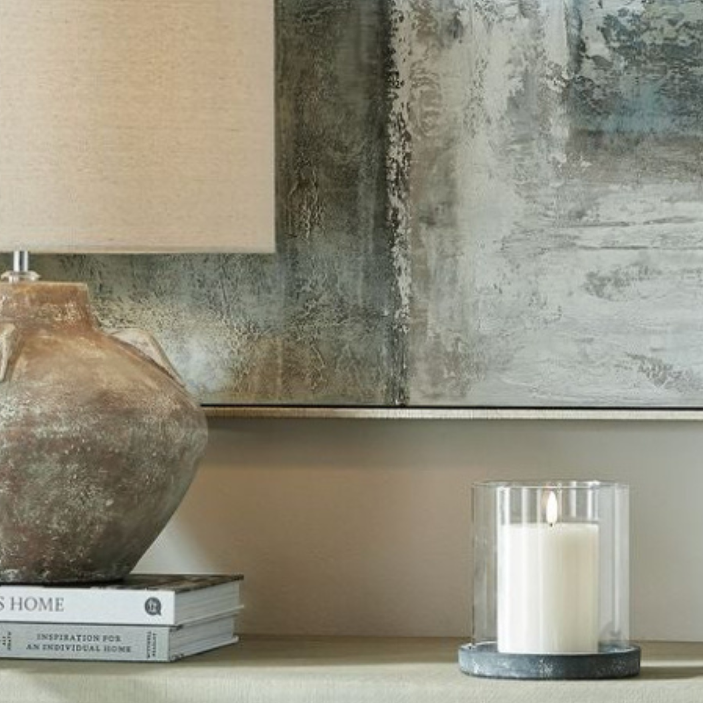 Amalfi Grey Hurricane Lantern