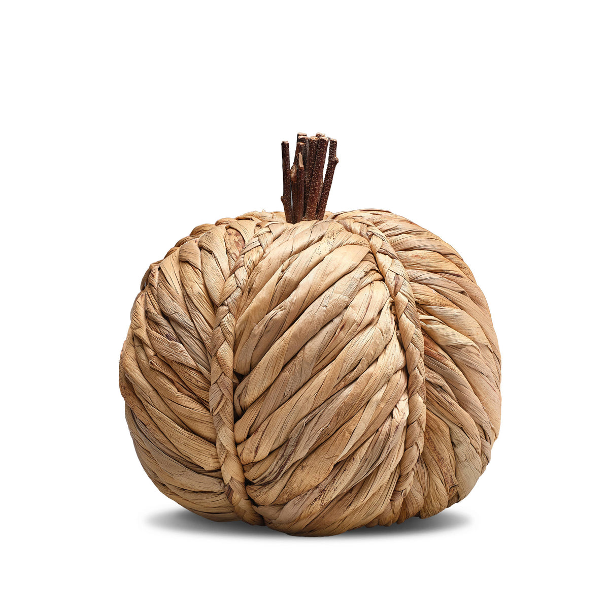 Large Plait Straw Pumpkin