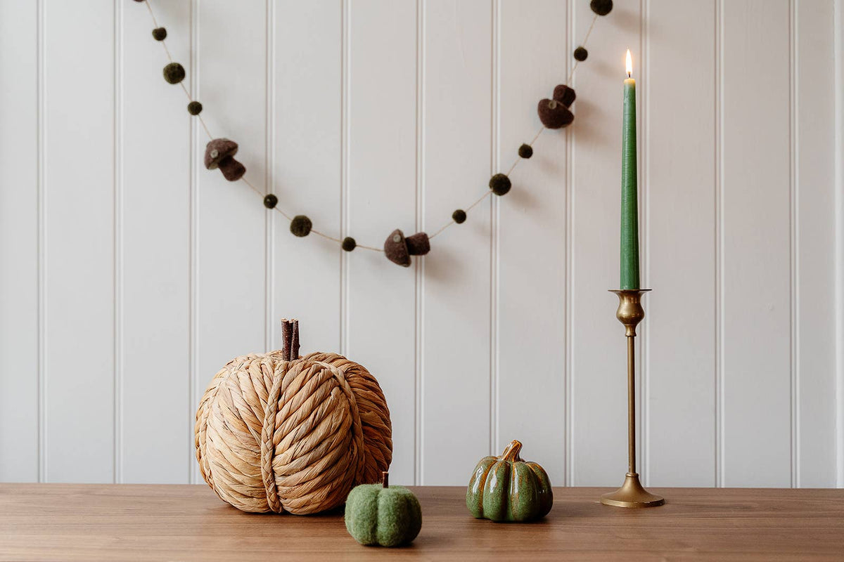 Large Plait Straw Pumpkin